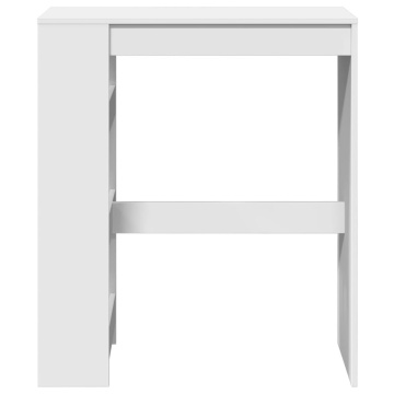 Masă de bar cu rafturi, alb, 90x40x103,5 cm, lemn prelucrat - Img 4