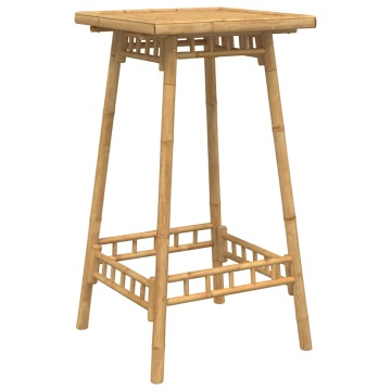 Masă de bar de exterior pătrată 55x55x100 cm bambus - Img 2