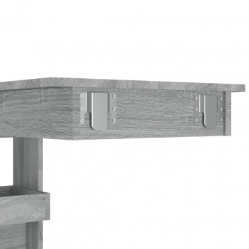 Masă de bar de perete gri sonoma 102x45x103,5 cm lemn prelucrat - Img 7