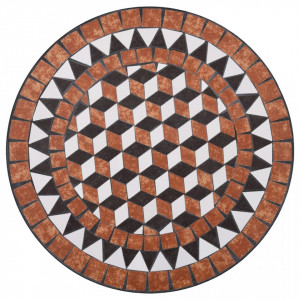 Masă de bistro mozaic, maro, 60 cm, ceramică - Img 9