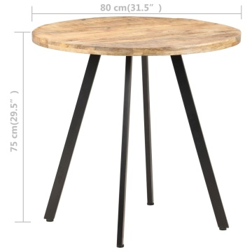 Masă de bucătărie, 80 cm, lemn de mango nefinisat - Img 4