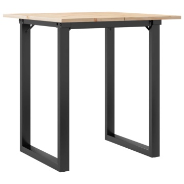 Masă de bucătărie, cadru O, 70x70x75 cm lemn masiv pin și fontă - Img 2