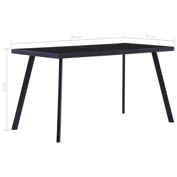 Masă de bucătărie, negru, 140 x 70 x 75 cm, sticlă securizată - Img 5