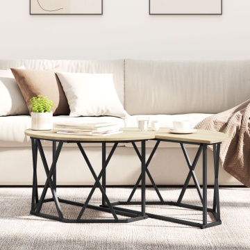 Masa de cafea Sonoma Oak 80x80x42 cm din lemn stratificat - Img 4