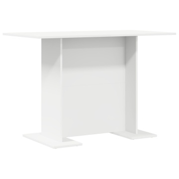Masă de dining Alb 110x60x75 cm Lemn prelucrat - Img 2