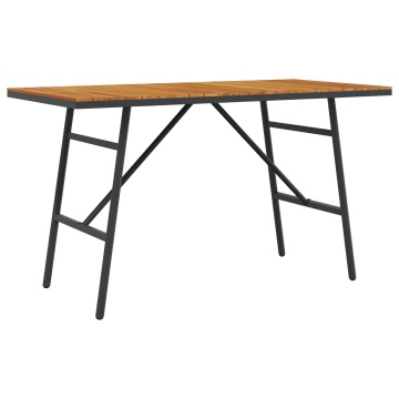 Masă de dining , Neagră, 110x55x62 cm, din lemn masiv de acacia - Img 2