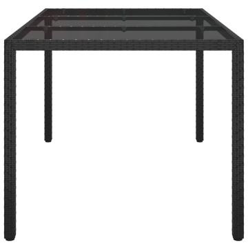Masă de Dining Neagră 150x90x75 cm Poliratan - Img 3