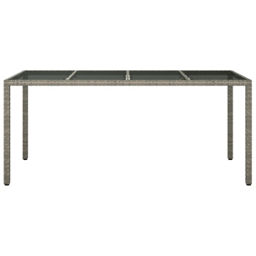 Masă de dining pentru grădină Gri 190x90x75 cm Poliratan - Img 3
