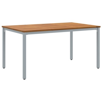 Masa de grădină 150x90x75 cm din lemn solid de acacia și metal - Img 2