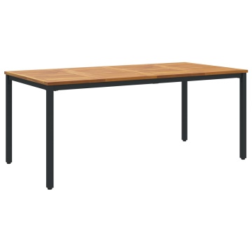 Masă de grădină 180x90x75 cm din lemn solid de acacia și metal - Img 2
