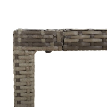 Masă de grădină cu blat din sticlă gri, 190x90x75 cm, poliratan - Img 5