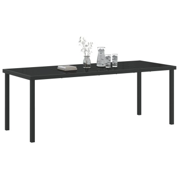 Masă de grădină Neagră 200x80x73 cm Sticlă întărită - Img 3
