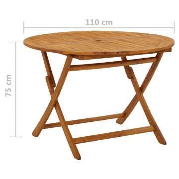 Masă de grădină pliabilă, 110 cm, lemn masiv de acacia - Img 7