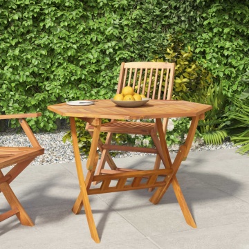 Masă de grădină pliabilă, 90x75 cm, lemn masiv de acacia - Img 1
