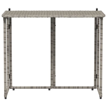 Masă de grădină pliabilă gri 90x51x75 cm Poly Ratan - Img 4