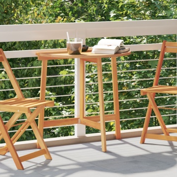 Masă de grădină pliabilă semi-rotundă 78x46x75 cm din lemn masiv de acacia - Img 3