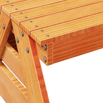 Masă de picnic pentru copii, maro, 88x122x58 cm, lemn masiv pin - Img 6