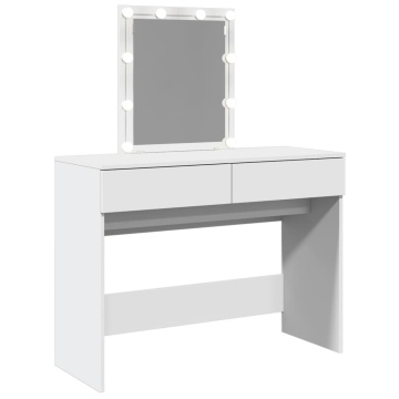 Masă de toaletă cu LED, alb, 100x40x130 cm - Img 7