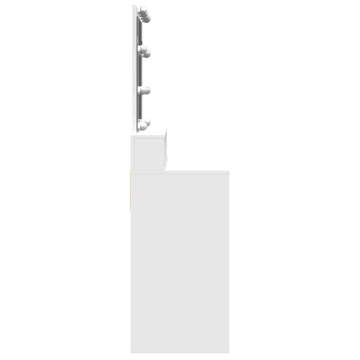 Masă de toaletă cu LED, alb, 80x41x144,5 cm - Img 5