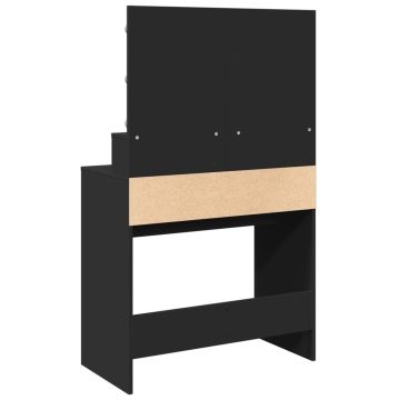 Masă de toaletă cu LED, negru, 80x41x134,5 cm - Img 6