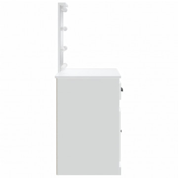 Masă de toaletă cu LED-uri, alb, 90x42x132,5 cm - Img 5