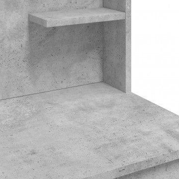 Masă de toaletă cu LED-uri, gri beton, 96x40x142 cm - Img 7