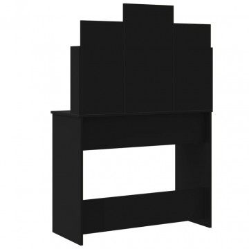 Masă de toaletă cu LED-uri, negru, 96x40x142 cm - Img 6