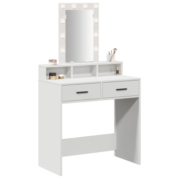 Masa de toaletă cu lumini LED Alb 79x41x140 cm - Img 3