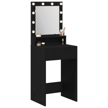 Masă de toaletă cu lumini LED, Stejar Negru, 50x41x135 cm - Img 3