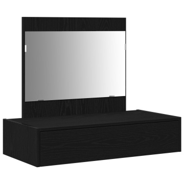 Masă de toaletă montată pe perete Negru Stejar 83x40x70 cm - Img 2
