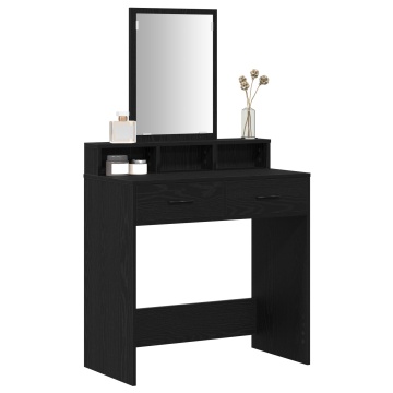 Masă de toaletă Stejar negru MDF și sticlă 79 x 41 x 140 cm - Img 3