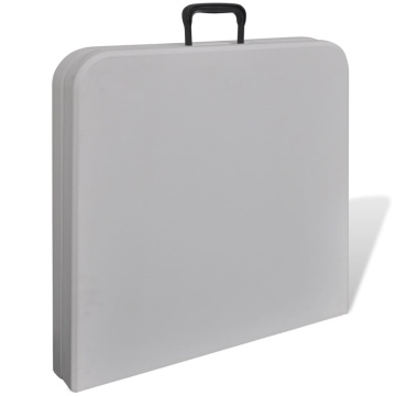 Masă grădină pliabilă HDPE 122 cm Alb - Img 3