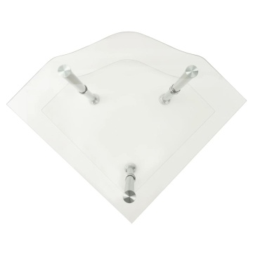 Masă laterală, 2 niveluri, transparent, 38x38x50 cm, sticlă - Img 3