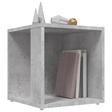 Masă laterală, gri beton, 33x33x34,5 cm, PAL - Img 3
