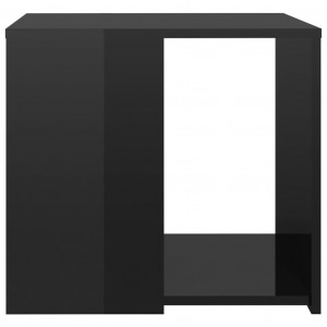 Masă laterală, negru extralucios, 50x50x45 cm, PAL - Img 4