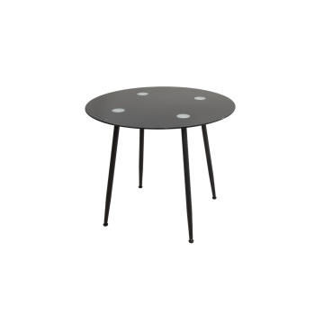 Masa Living MB-87, blat sticla, 90 cm, Negru - Img 1