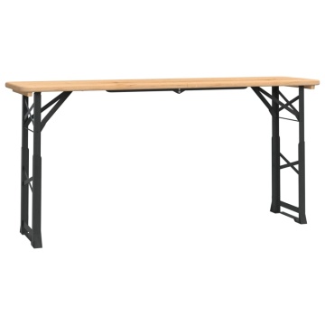 Masă pliabilă pentru bere 170x50x75/105 cm, lemn masiv de brad - Img 2