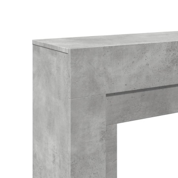 Mască de șemineu, gri beton, 100x30x87,5 cm, lemn prelucrat - Img 6