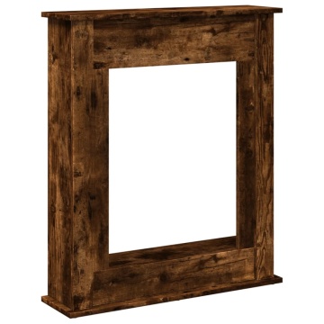 Mască de șemineu, stejar fumuriu 75x20x87,5 cm, lemn prelucrat - Img 2