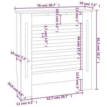 Mască pentru calorifer, alb, 78 cm, MDF - Img 8