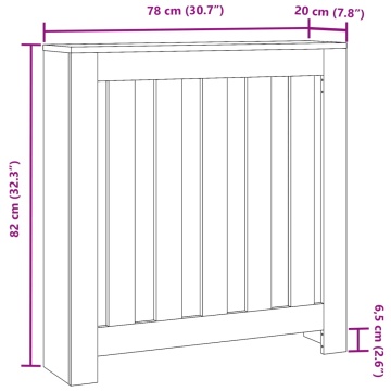 Mască pentru calorifer, alb, 78x20x82 cm, lemn prelucrat - Img 7
