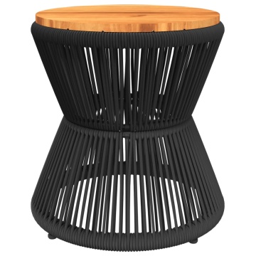 Măsuță cafea bază din sârmă negru Ø 45x44 cm, lemn masiv acacia - Img 5