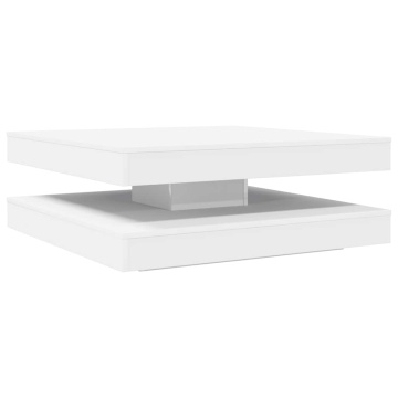 Măsuță cafea rotativă 360 grade, alb 90x90x34,5 cm - Img 2