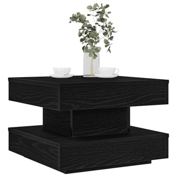 Măsuță cafea rotativă 360 grade, negru 50x50x34,5 cm - Img 1