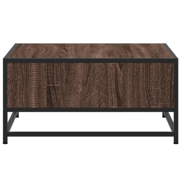 Măsuță cafea stejar maro 60,5x60,5x30 cm lemn prelucrat/metal - Img 5