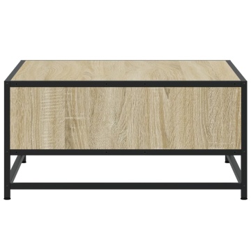 Măsuță cafea stejar sonoma 60,5x60,5x30 cm lemn prelucrat/metal - Img 5
