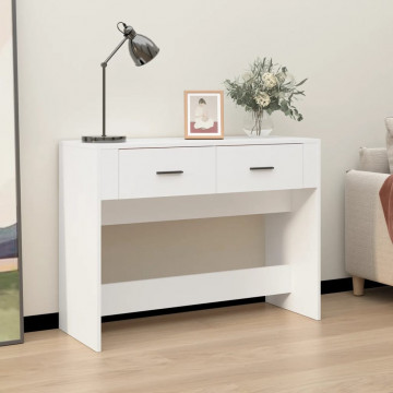 Măsuță consolă, alb, 100x39x75 cm, lemn compozit - Img 1