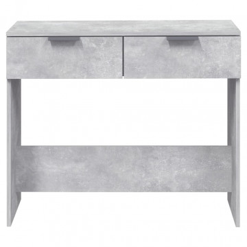Măsuță consolă, gri beton, 90x36x75 cm, lemn prelucrat - Img 5