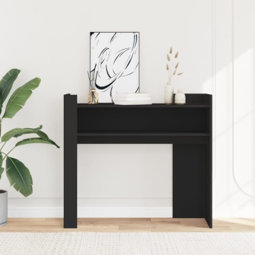 Măsuță consolă, negru, 100x35x90 cm, lemn prelucrat - Img 3