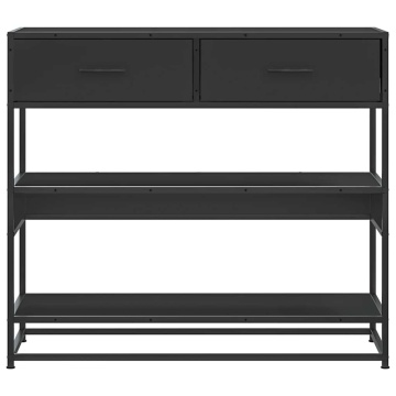 Măsuță consolă, negru, 90x35x80 cm, lemn prelucrat - Img 4